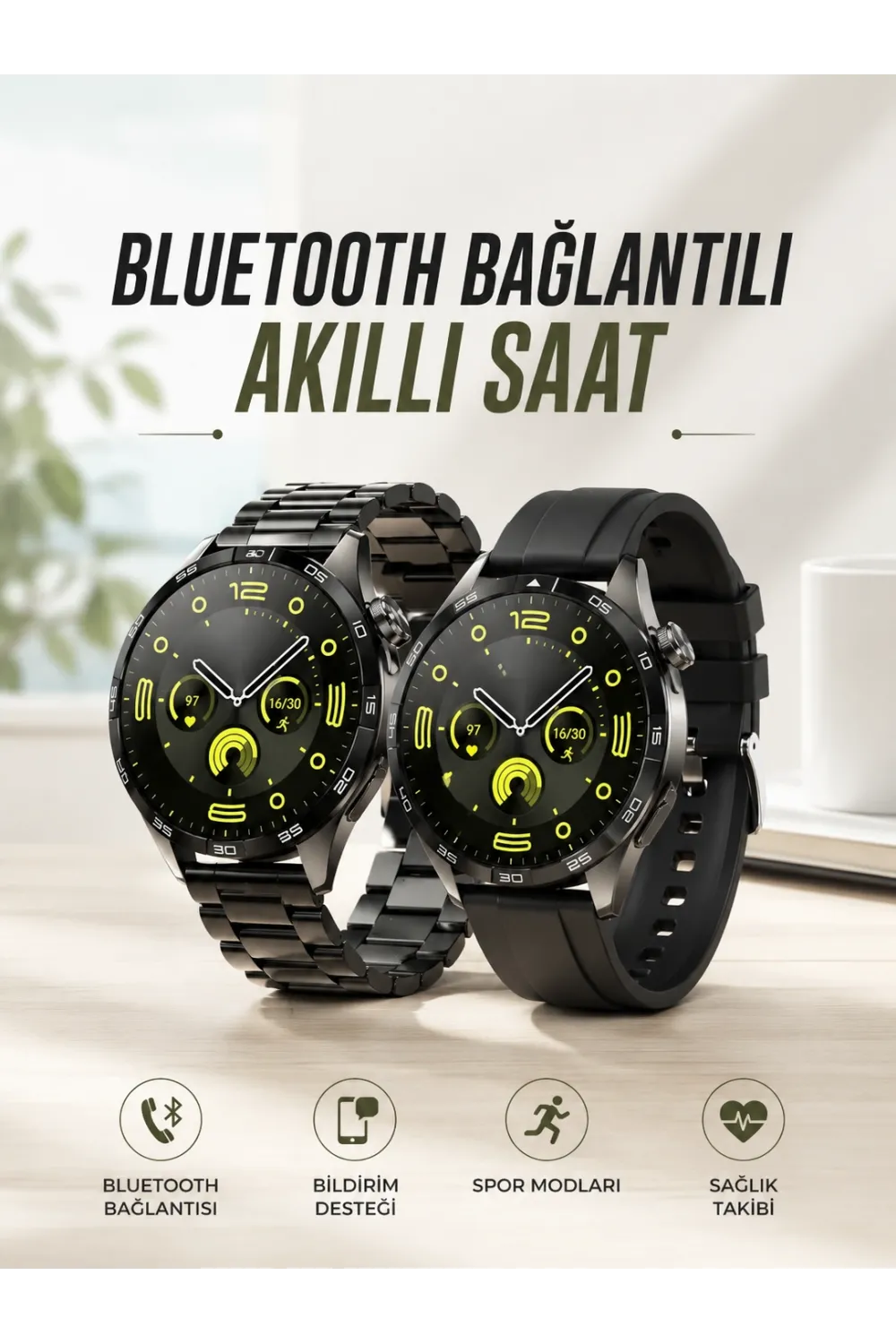 Akıllı Saat Sesli Görüşme, Nfc Uyumlu, Bildirim Görme Ve Uyku Ve Sağlık Takibi