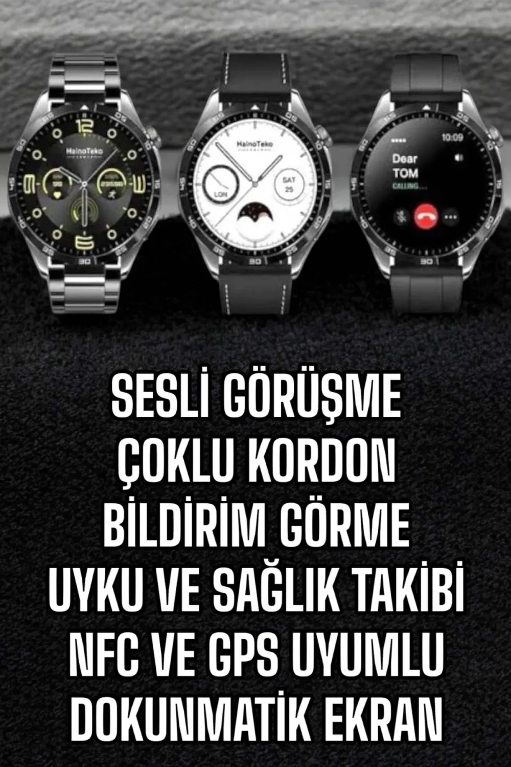 Akıllı Saat Titreşimli Amoled Ekran Uyku Ve Sağlık Takibi Sesli Görüşme
