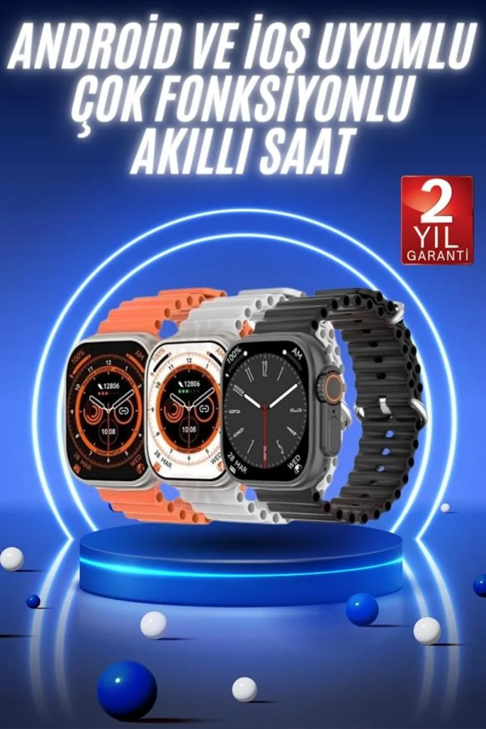 Akıllı Saat Ultra Android & İos Uyumlu Arama Bildirim Özellikli