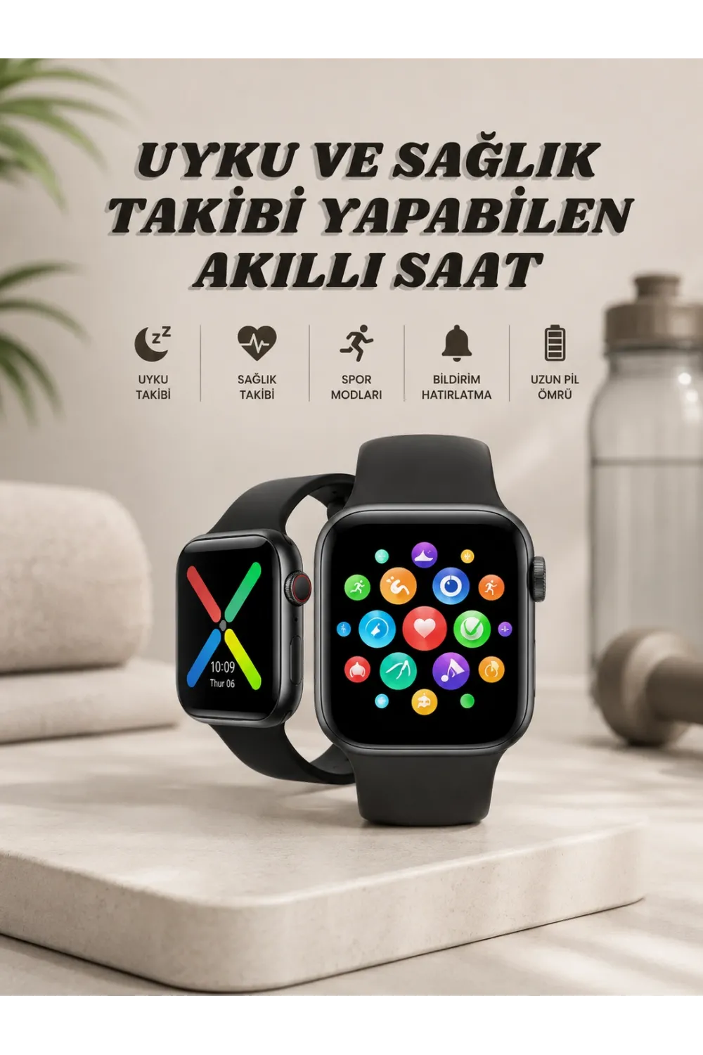 Akıllı Saat Wireless Şarj Yüksek Çözünürlüklü Müzik Dinleme Sesli Cevaplama