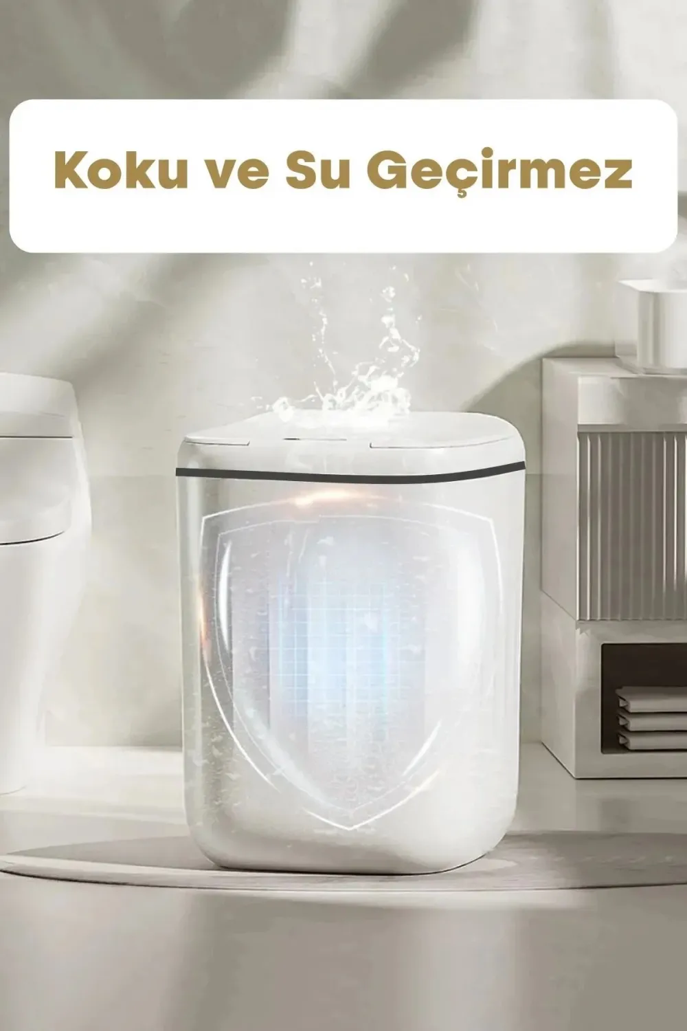 Akıllı Teknolojik Sensörlü Çöp Kovası Işık Antibakteriyel Koku Geçirmez Mutfak Banyo Wc Ofis 20l Uv