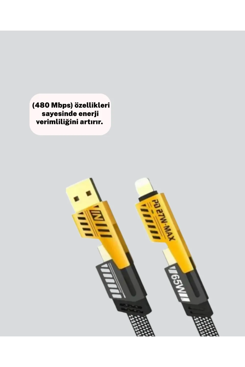 Akıllı Telefon Tablet Laptop Uyumlu 65w Güçlü Veri Kablosu