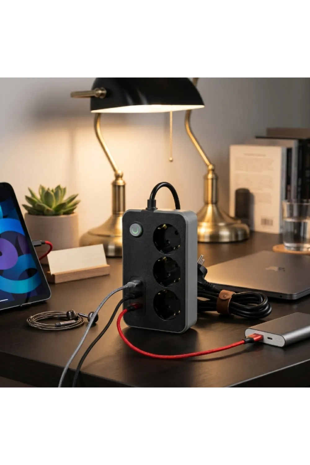 Akım Korumalı 3 Prizli 3 USB Girişli Uzatma Kablosu