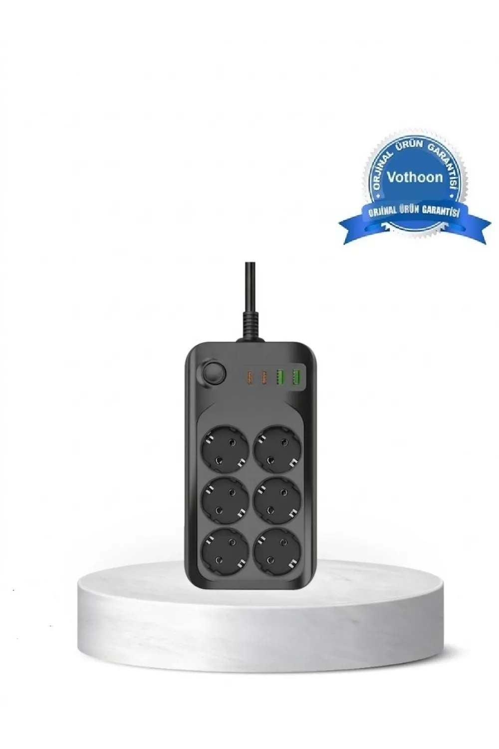 Akım Korumalı 6’lı Priz 2xusb 2xtype-c Çıkış Yüksek Gerilim Koruma Çoklu Priz Çoğaltıcı