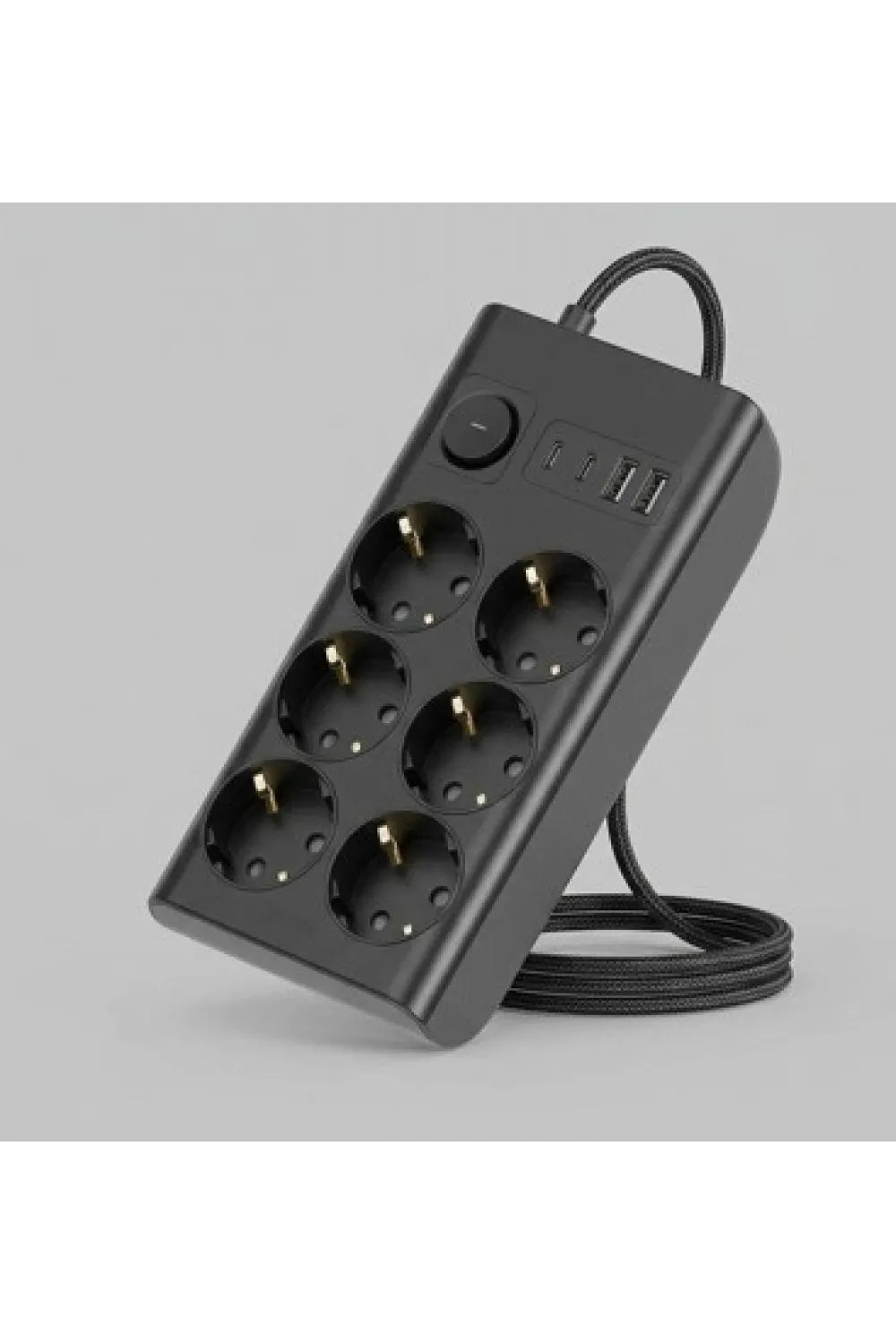 Akım Korumalı 6’lı Priz 2xusb 2xtype-c Çıkış Yüksek Gerilim Koruma Çoklu Priz Çoğaltıcı