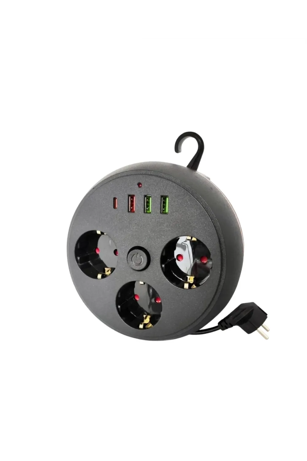 Akım Korumalı Çoklu Priz 3 Priz 3 Usb 1 Type C 2 Metre Kablo Güvenli Şarj