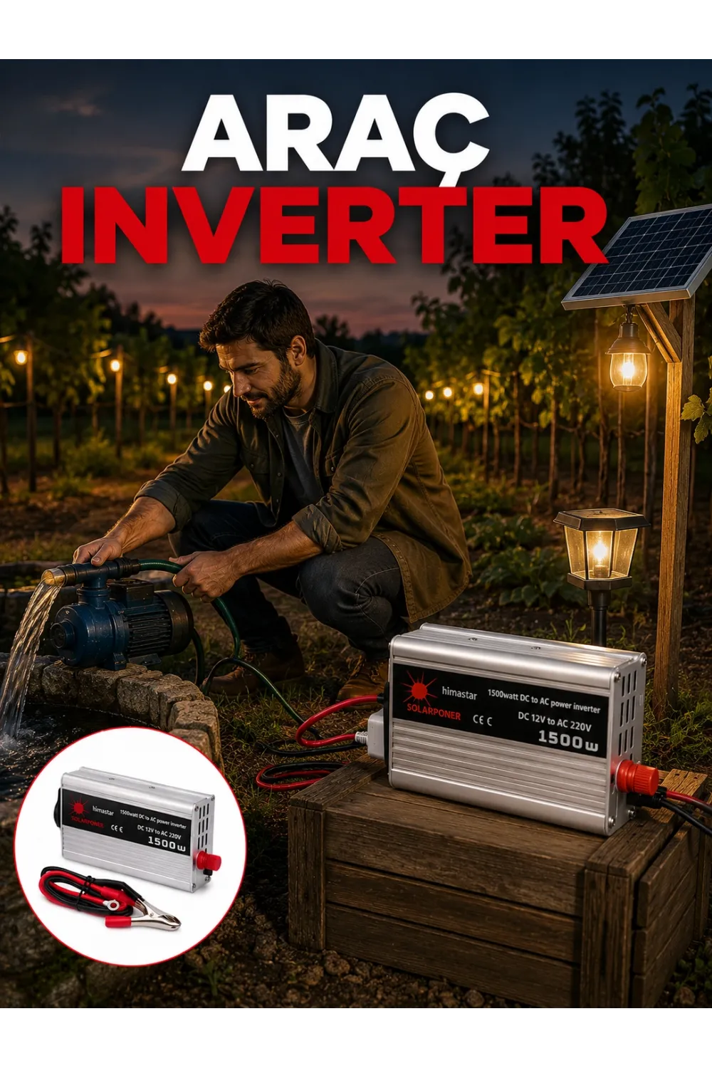 Akü Gücünü Ev Elektriğine Dönüştüren Güçlü İnvertör 1500w