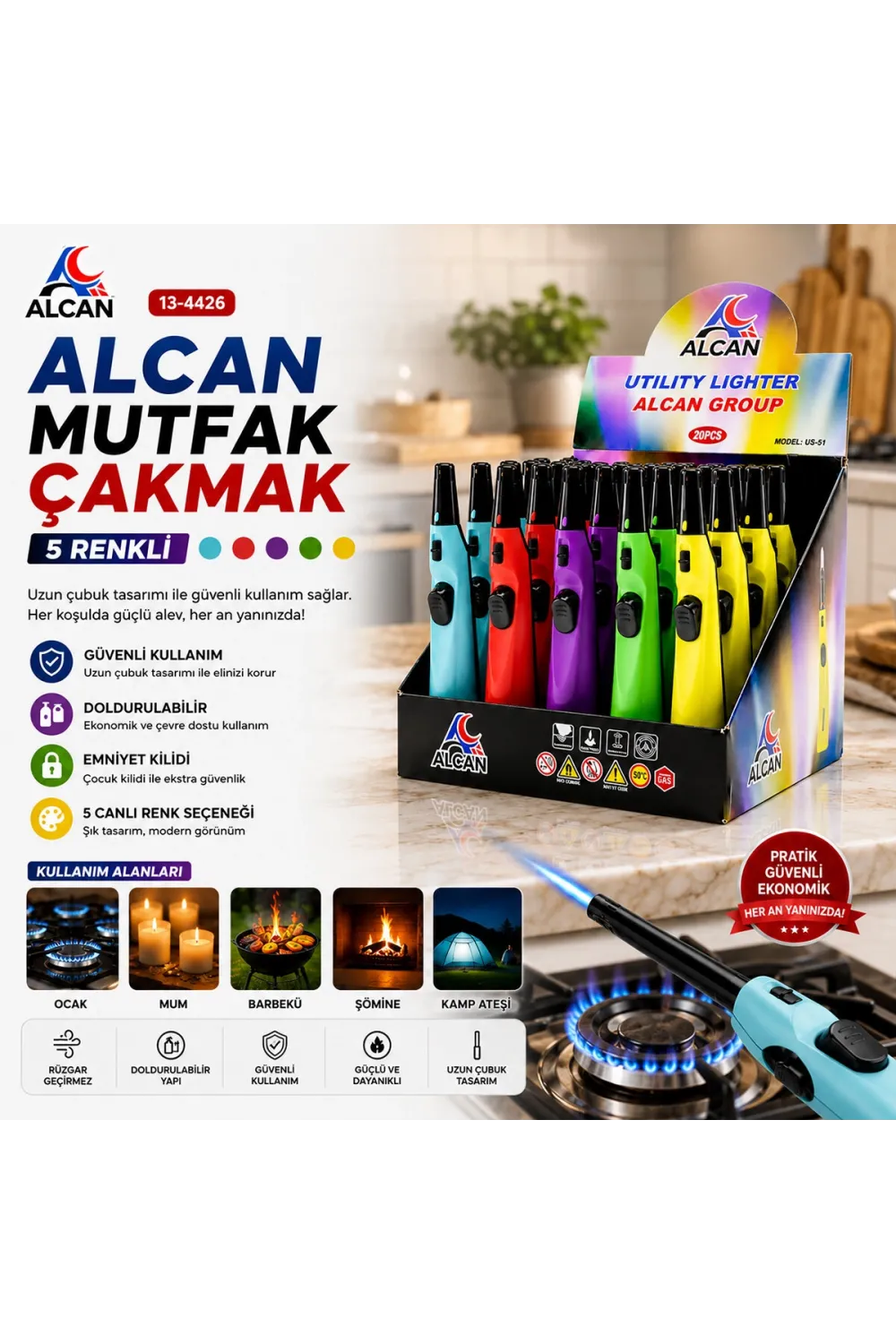 Alcan Us-51 Alcan Ocak Mutfak Çakmak*20x20