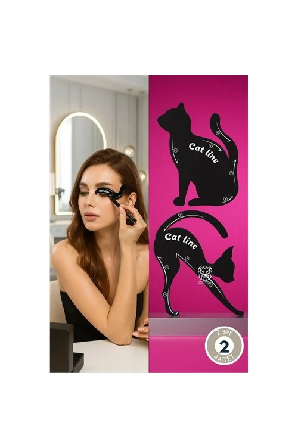 Alessandra Vante Serisi 10 Formlu Kedi Gözü Eyeliner Şablonu - 4 lü Profesyonel Set 722908