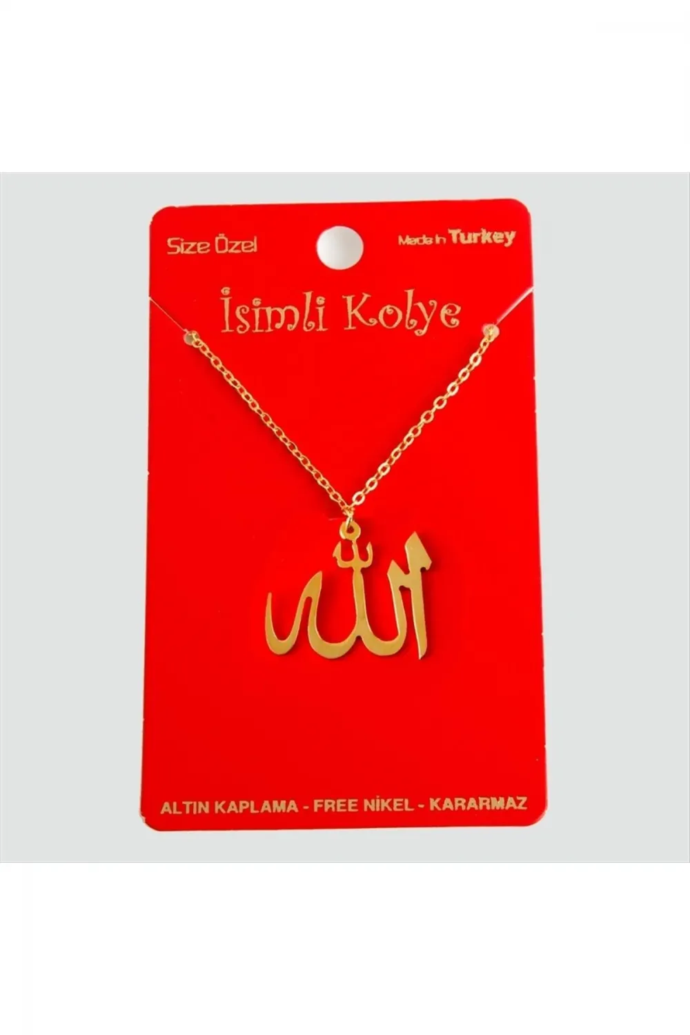Allah Yazılı Uçlu Kolye