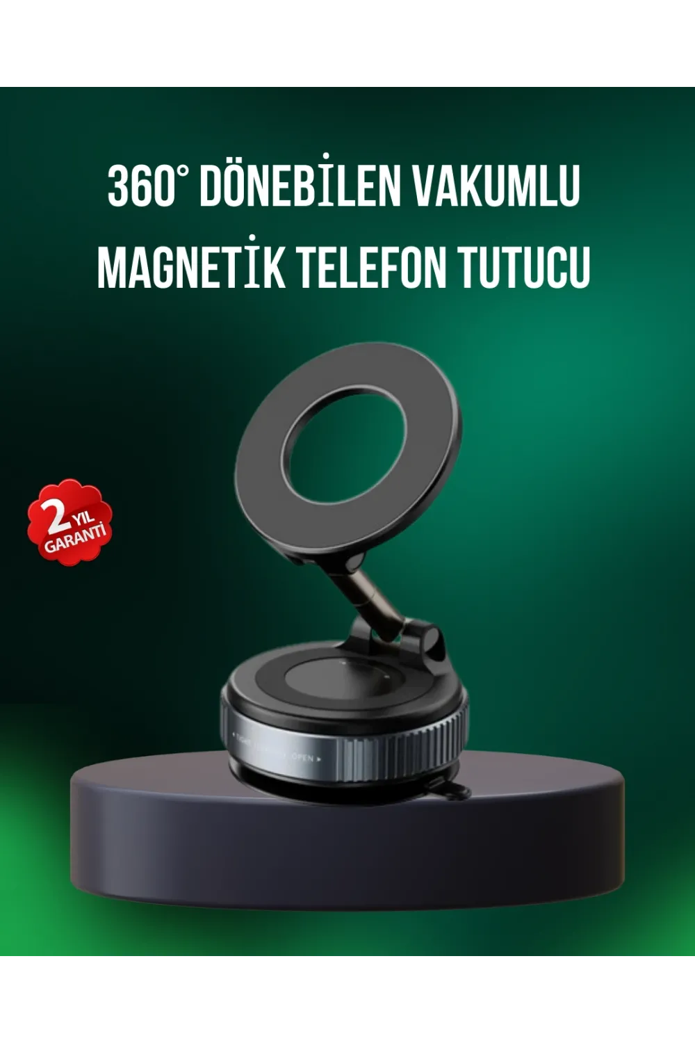 Alüminyum Gövdeli Manyetik Araç İçi Telefon Tutucu