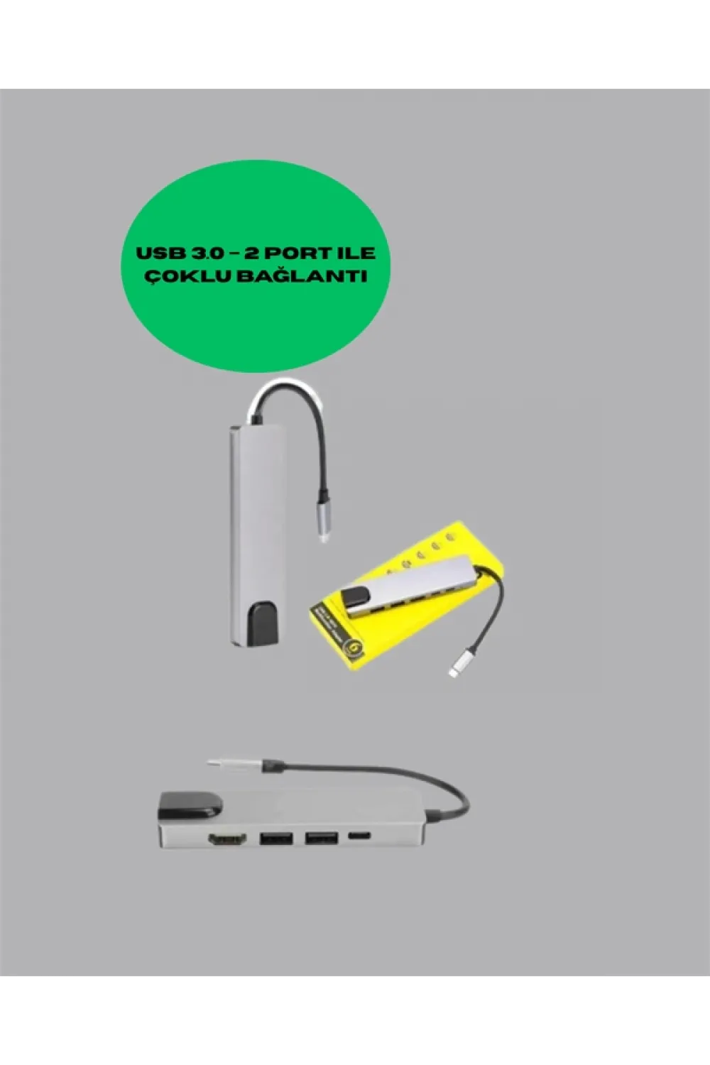 Alüminyum Gövdeli Type‑c Hdmı & Ethernet Adaptör – Tak & Çalıştır