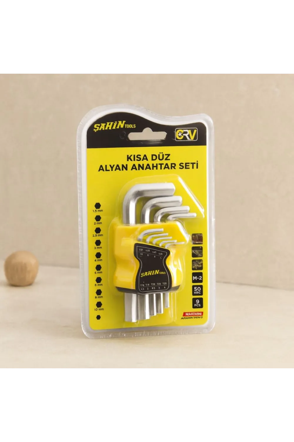 Alyan Anahtar Seti 9 Parça Kısa Düz (1.5–10 mm)