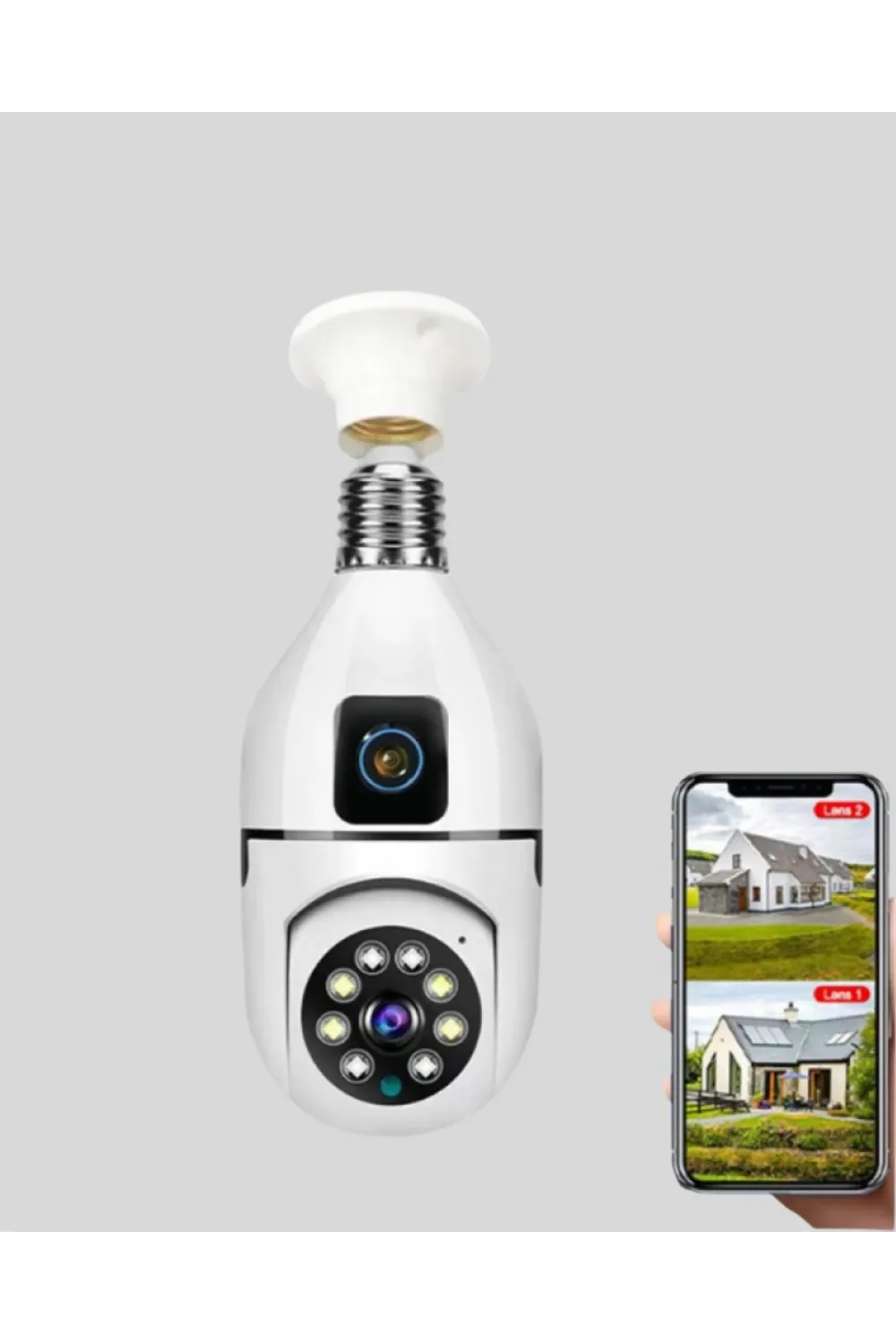 Ampul Tipi Wifi Kamera 2mp Lensli Full Hd Görüntü Ve Akıllı Hareket Algılama