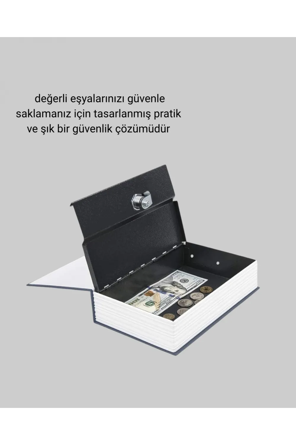 Anahtarlı Gizli Kitap Kasa – Metal İç Yapı, Kamuflajlı Sözlük Tasarım