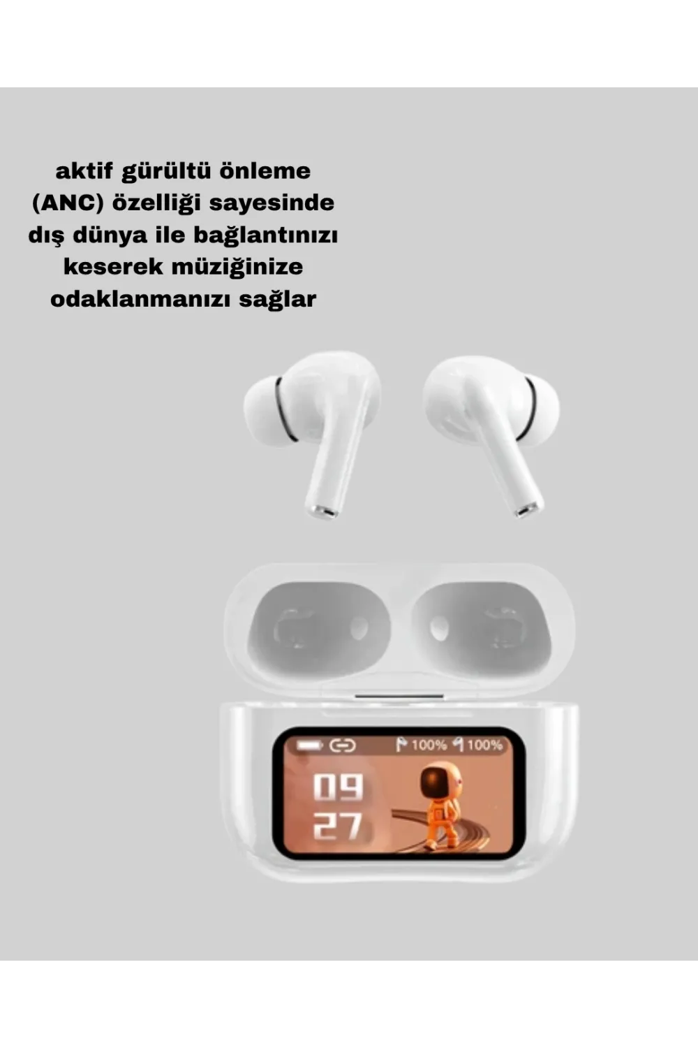 Anc Bluetooth Kulaklık – Dokunmatik, Powerbank Kutulu, Akıllı Sensörlü