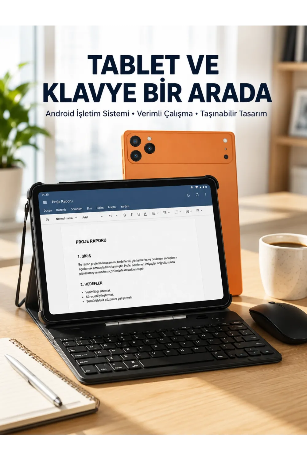 Android Tablet Klavye Kılıflı Dokunmatik Ekran Günlük Ve Profesyonel Kullanım