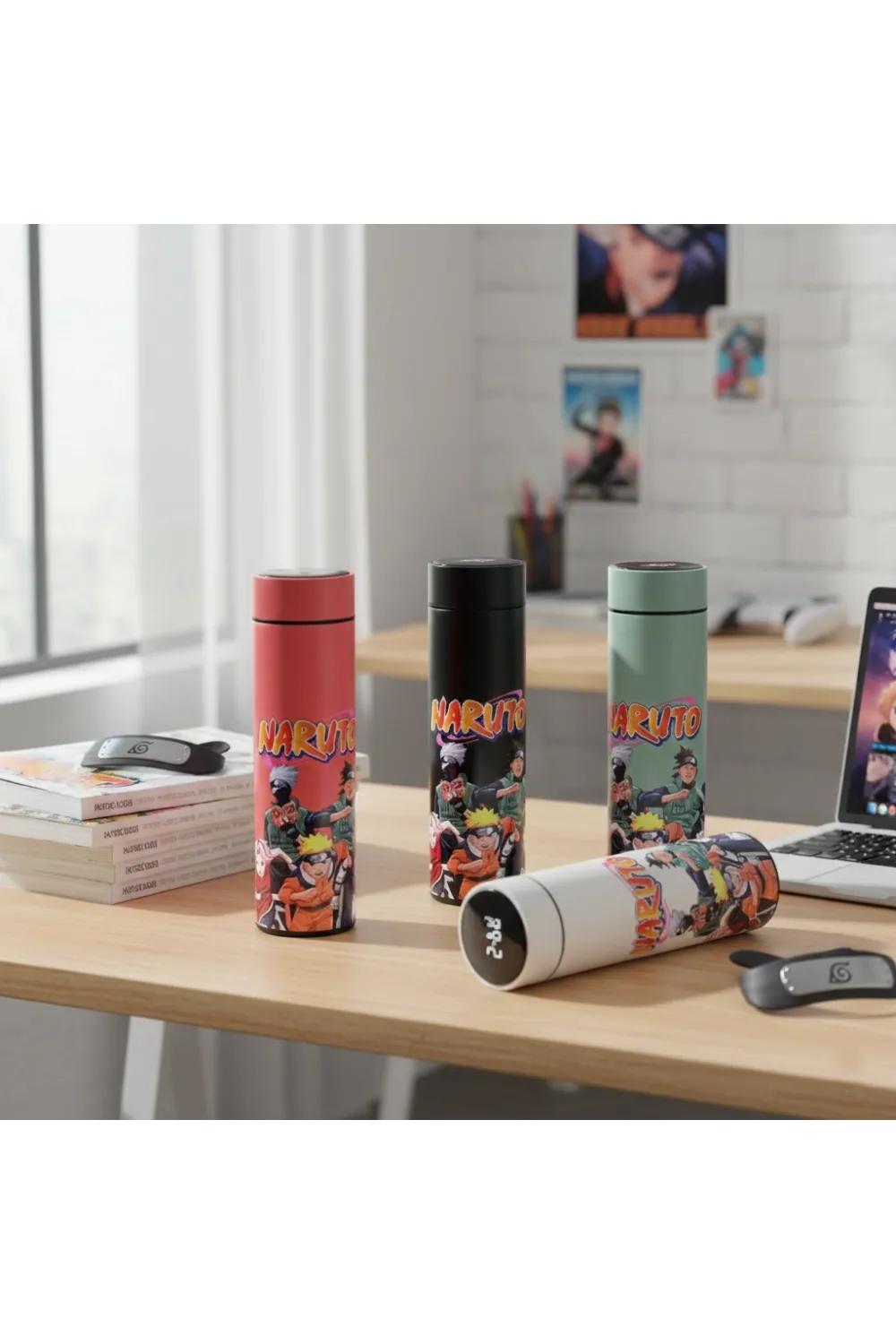 Anime Baskılı Dijital Göstergeli Termos 500 ml (1 Adet) Seçenek 3