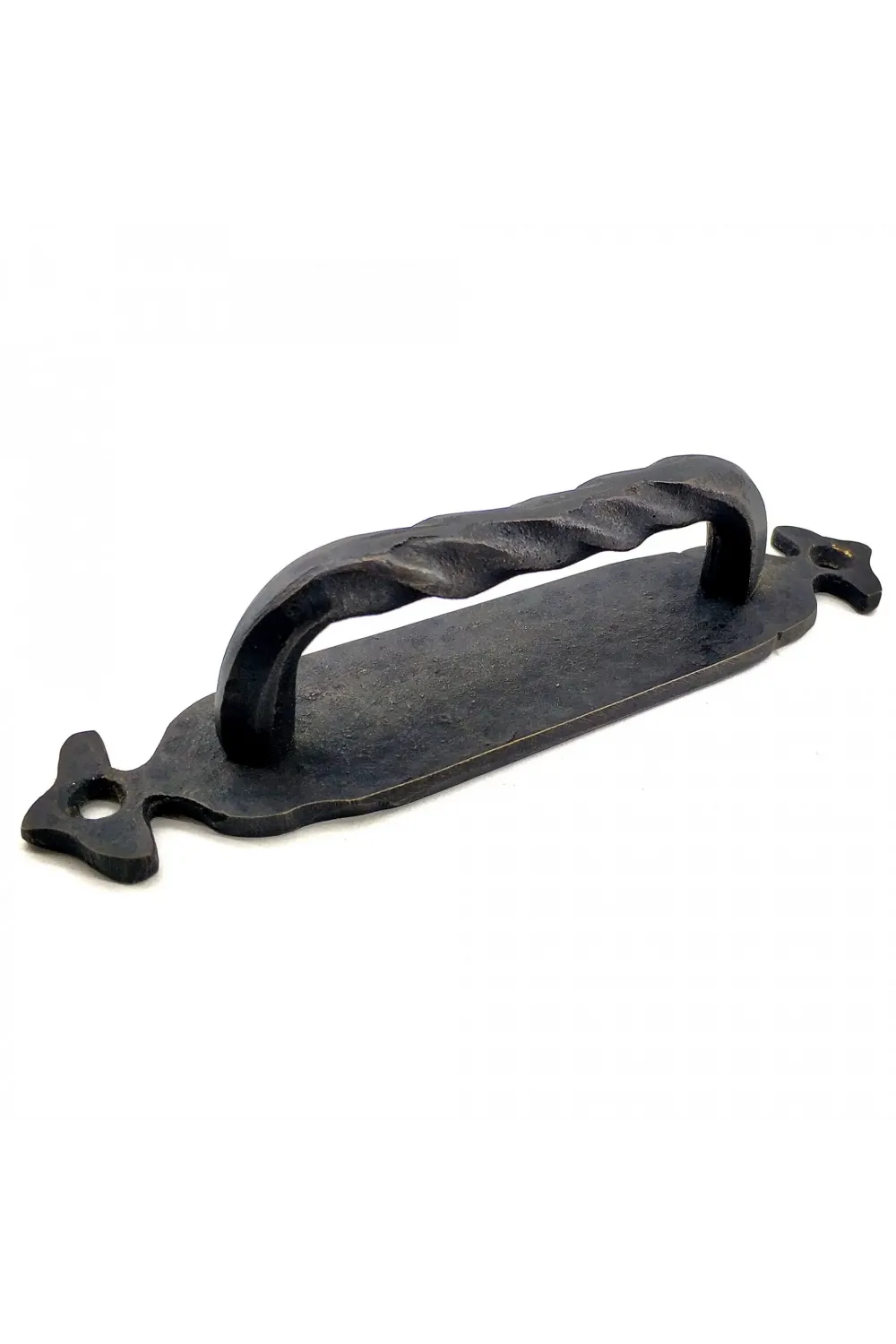 Antika Tarz Dekoratif Pirinç Burgulu Çekme Kol - 148x33 Mm, Oksit