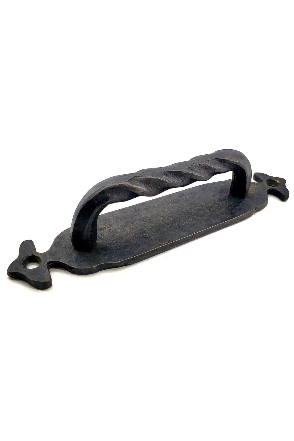 Antika Tarz Dekoratif Pirinç Burgulu Çekme Kol - 148x33 mm, Oksit