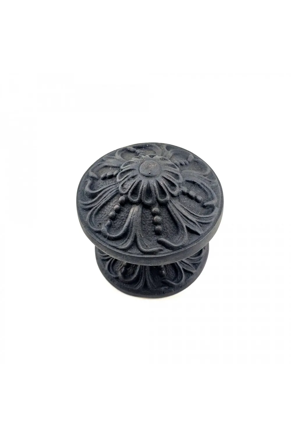 Antika Tarz Dekoratif Pirinç Çiçekli Kapı Tokmağı - 80 Mm Çap, Oksit