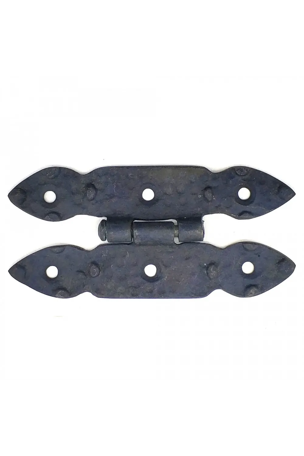 Antika Tarz Dekoratif Pirinç Düğmeli Menteşe - 117x57 Mm, Oksit