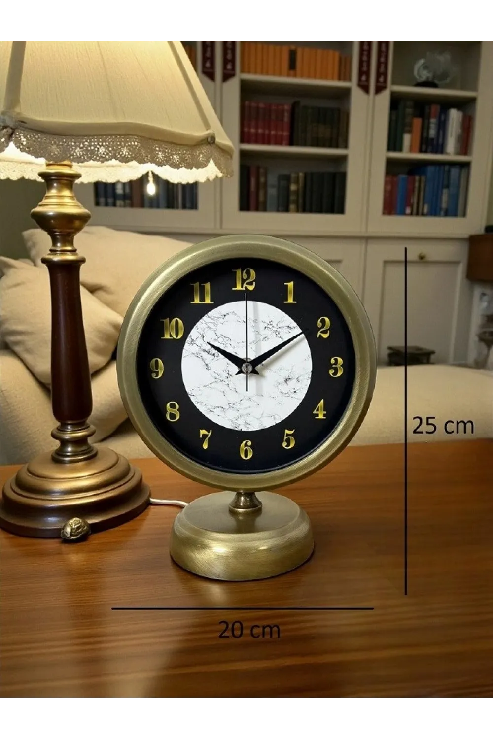 Antique Aura 25 x 20 Cm Eskitme Metal Masa Saati