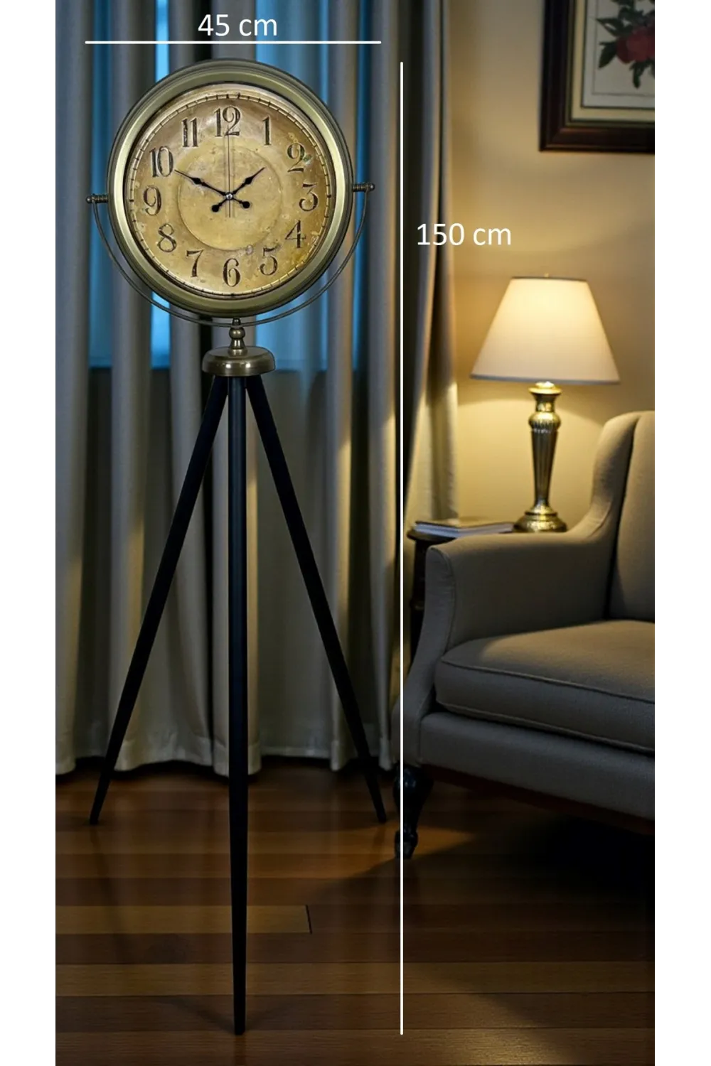 Antique Heritage Eskitme Tripod Ayaklı Saat