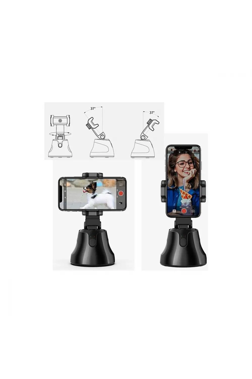 Apai Genie 360 Derece Takip Etme Özellikli Selfie Gimbal - Siyah