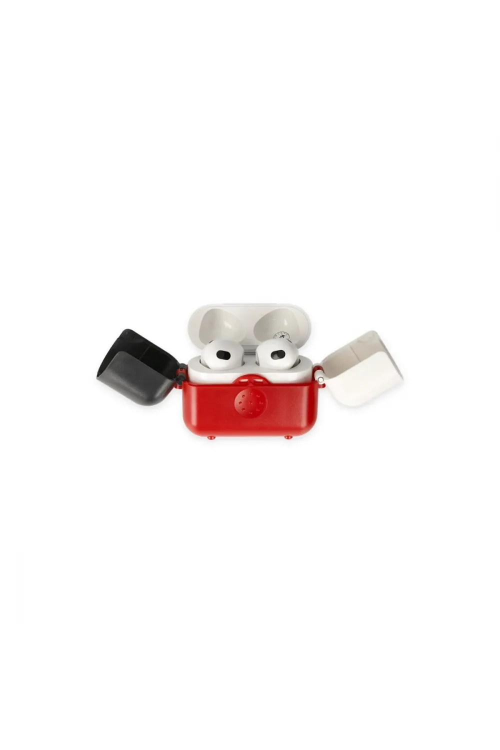 Apple Airpods 3 (3.nesil) Basmalı Kılıf - Kırmızı-siyah-beyaz
