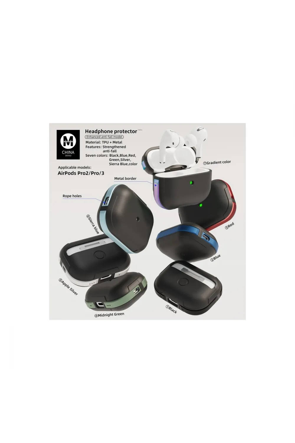 Apple Airpods 3 (3.nesil) Mo-a8 Armor Kılıf - Rainbow