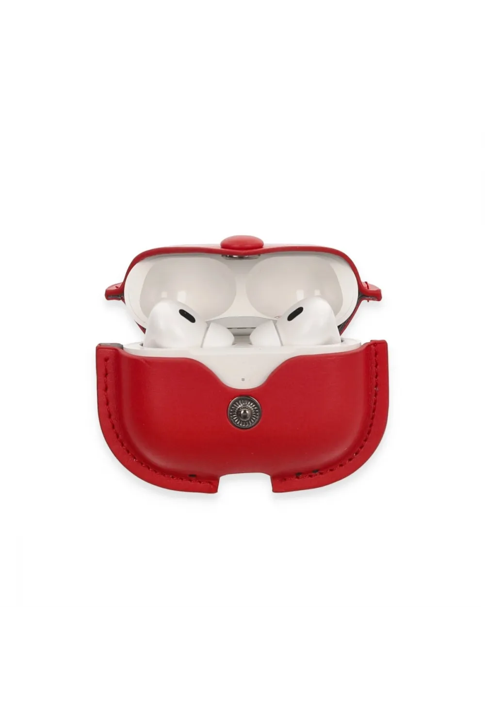 Apple Airpods Pro 2 (2.nesil) Çanta Deri Kılıf - Kırmızı