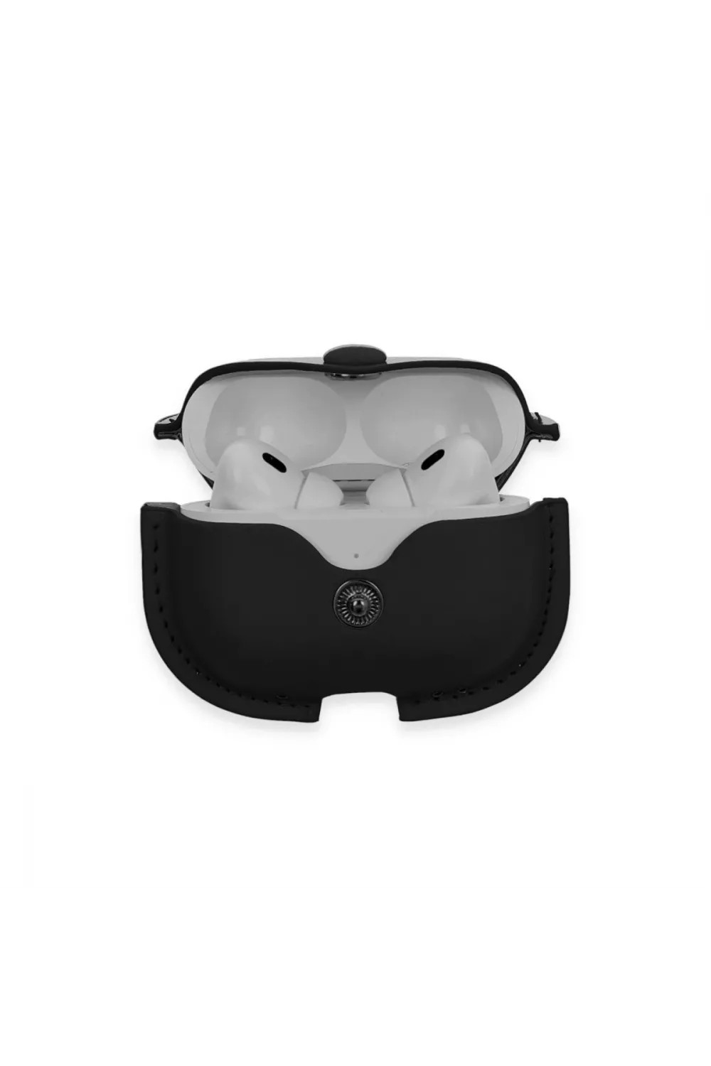 Apple Airpods Pro 2 (2.nesil) Çanta Deri Kılıf - Siyah