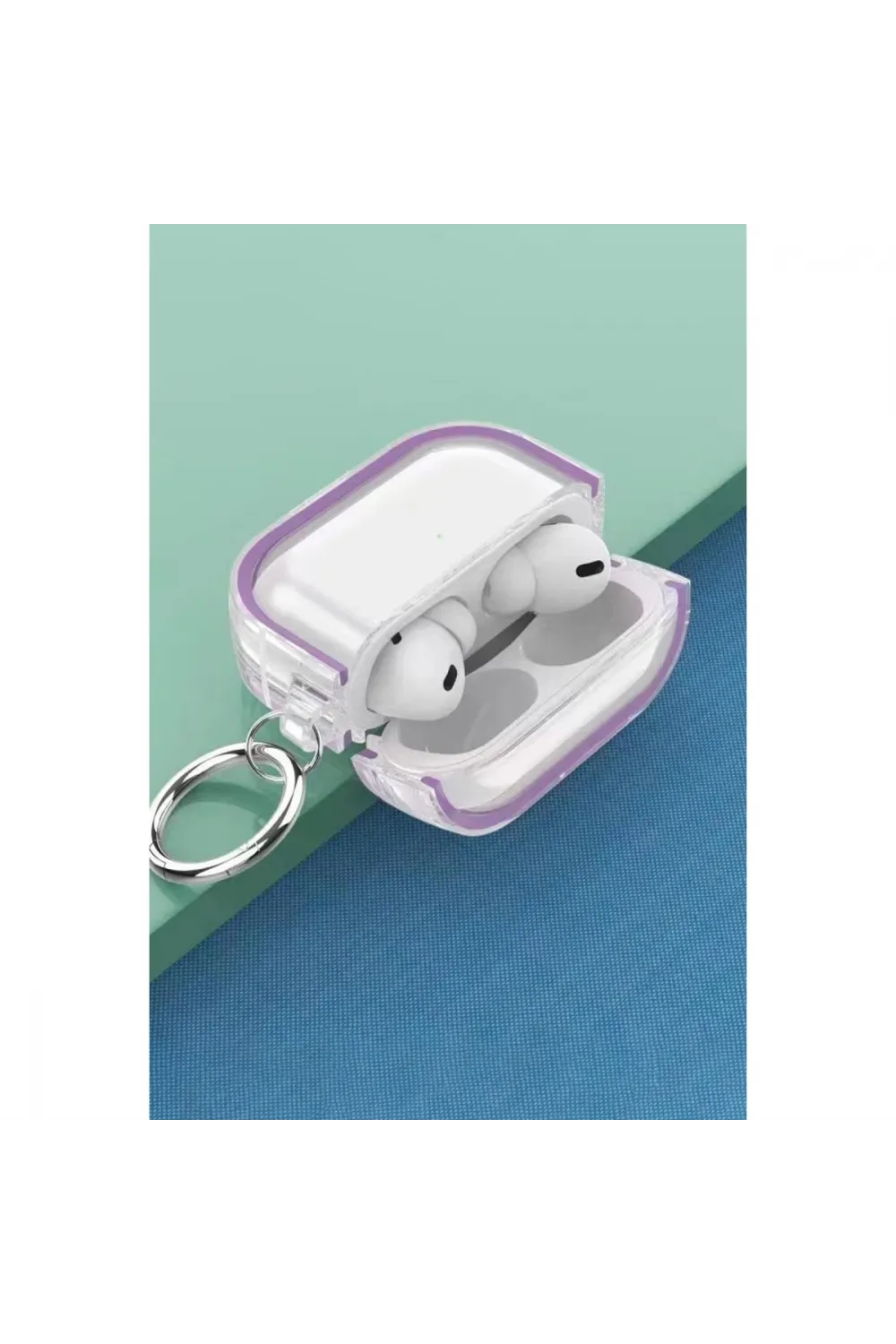 Apple Airpods Pro 2 (2.nesil) Shiny Şeffaf Kılıf - Mor