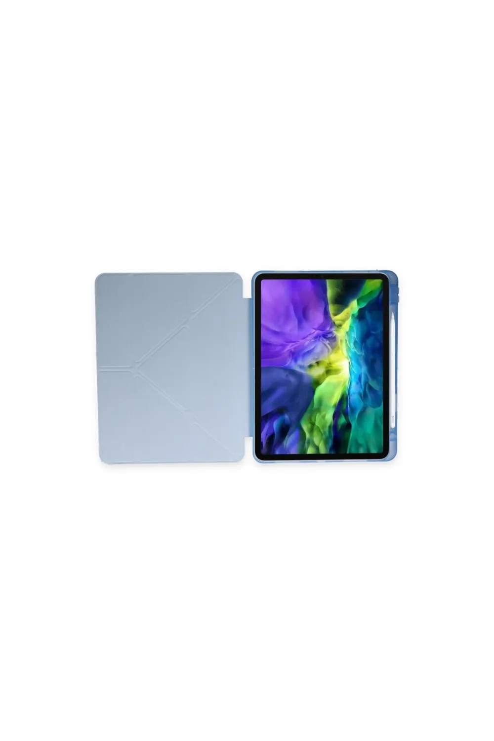 Apple İpad 10.2 (8.nesil) Kılıf Kalemlikli Mars Tablet Kılıfı - Mavi