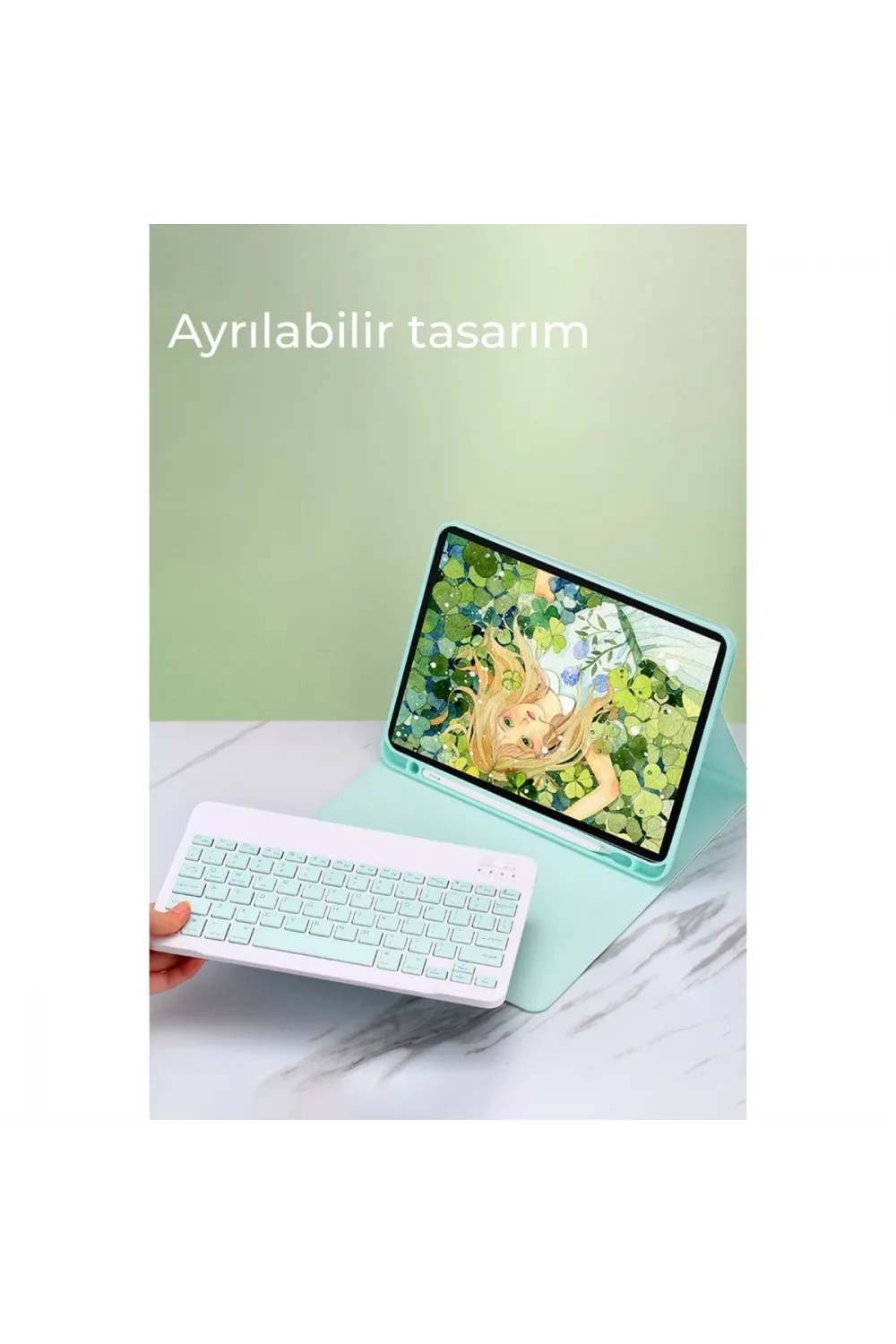 Apple İpad 5 Air 9.7 Kılıf Kc01 Smart Klavyeli Tablet Kılıfı - Siyah