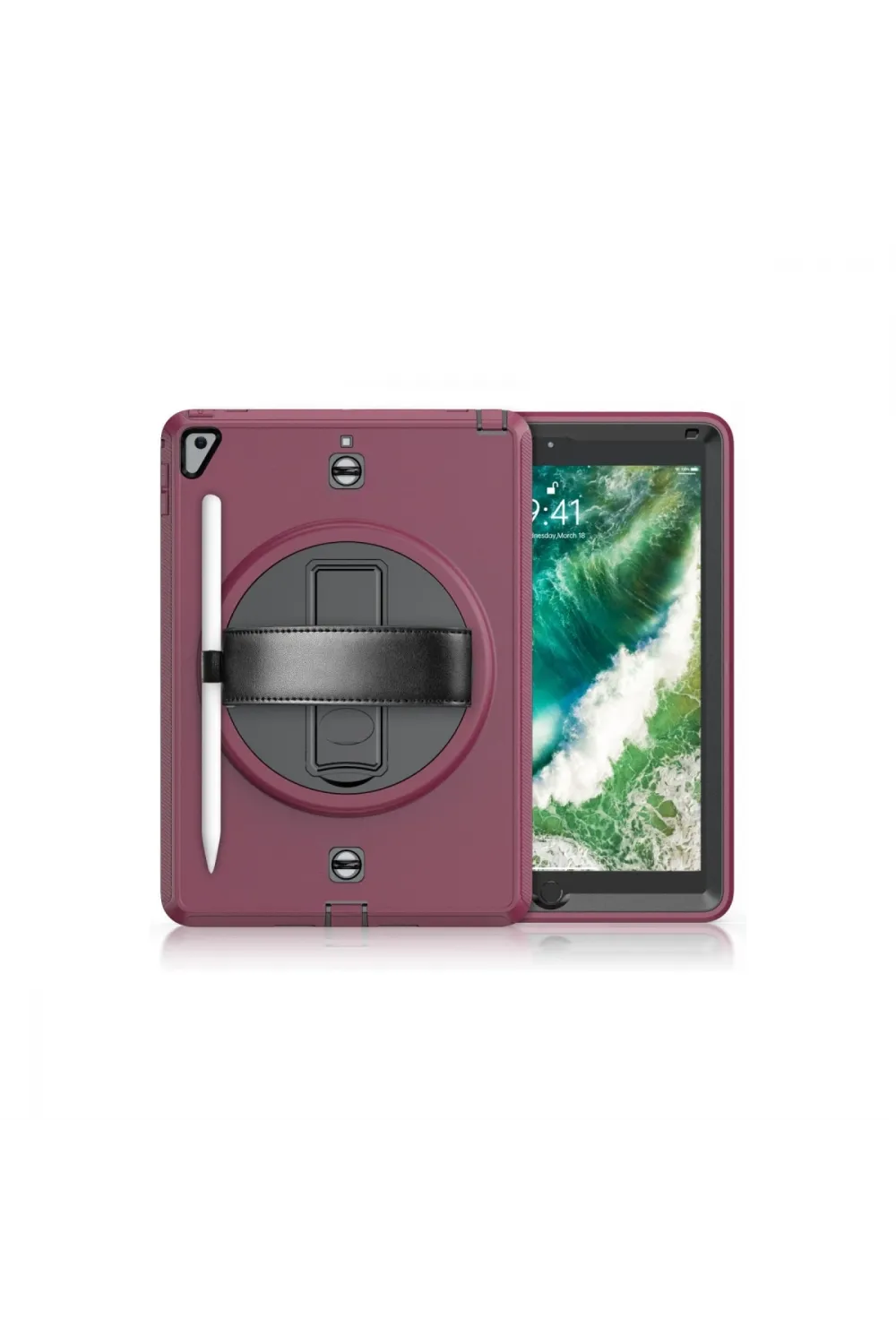 Apple İpad 5 Air 9.7 Kılıf Strap-c Otterbox Tablet Kapak - Mürdüm