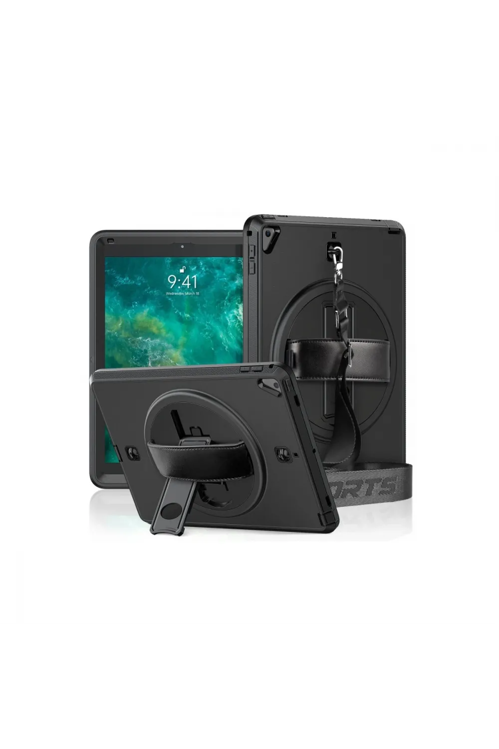 Apple İpad 5 Air 9.7 Kılıf Strap-c Otterbox Tablet Kapak - Siyah