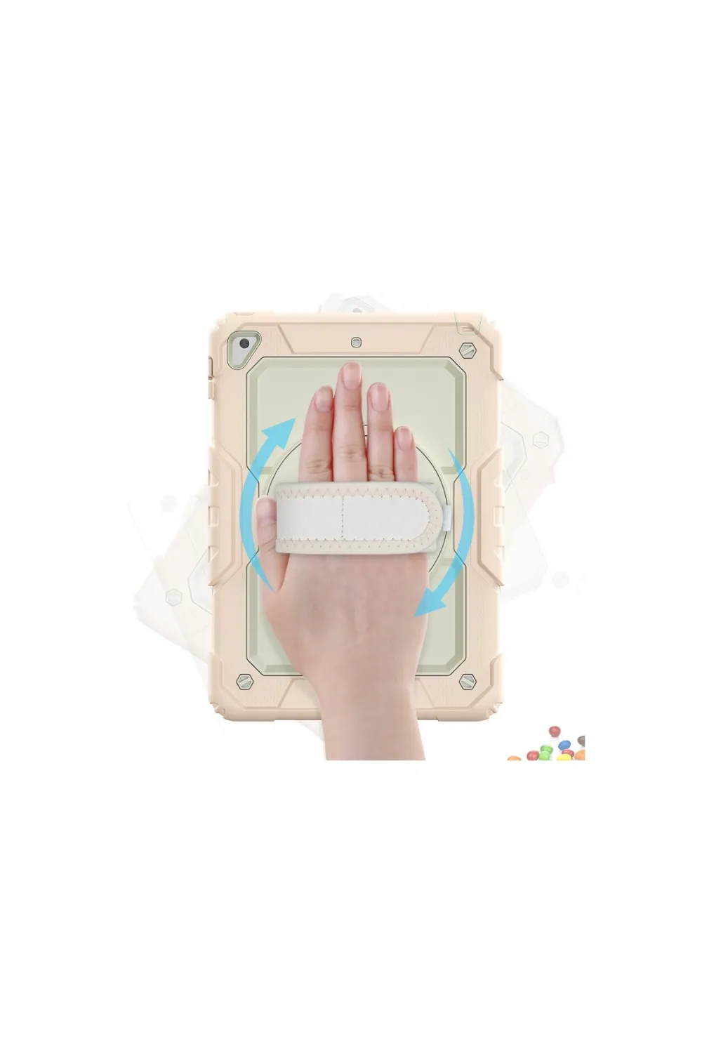 Apple İpad 5 Air 9.7 Kılıf Strap New Tablet Kapak - Pembe