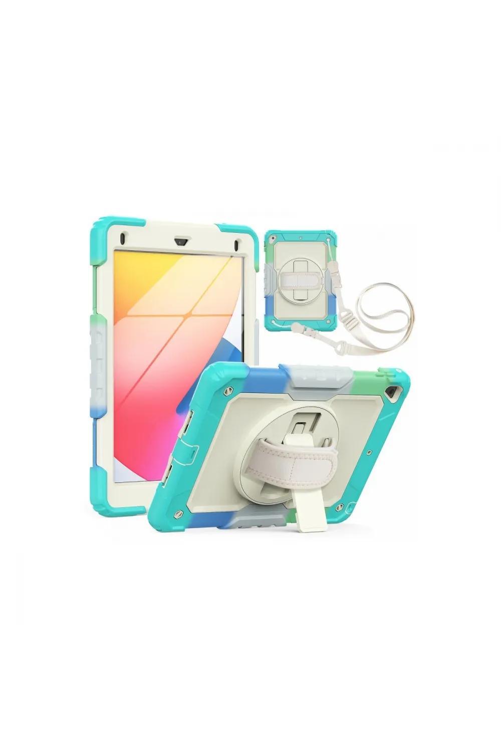 Apple İpad 5 Air 9.7 Kılıf Tablet Rainbow Kapak - Turkuaz