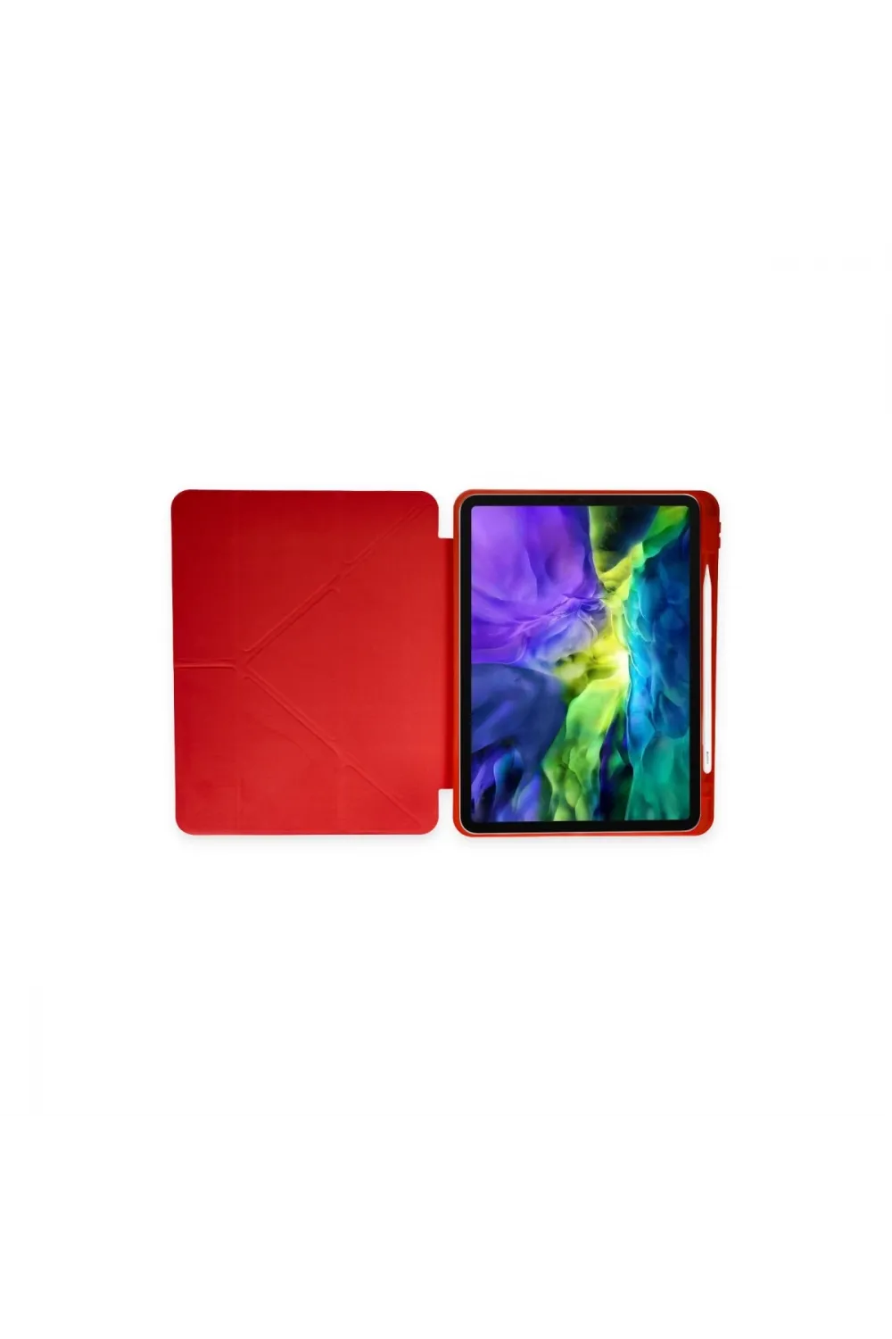 Apple İpad Air 4 10.9 Kılıf Kalemlikli Mars Tablet Kılıfı - Kırmızı