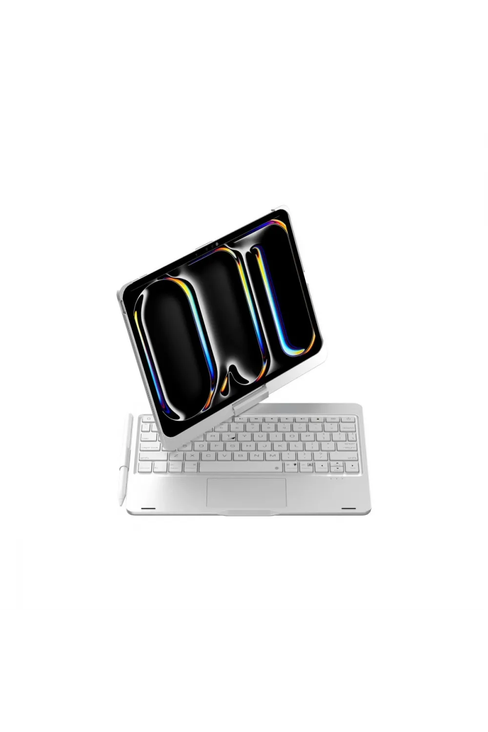 Apple İpad Pro 11 (2024) F11 Ats Kılıf Magic Dönen Klavyeli Tablet Kılıf - Gümüş