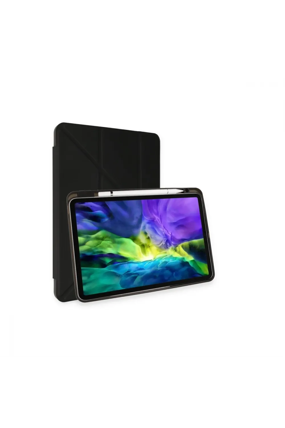 Apple İpad Pro 11 (2024) Kılıf Kalemlikli Mars Tablet Kılıfı - Siyah