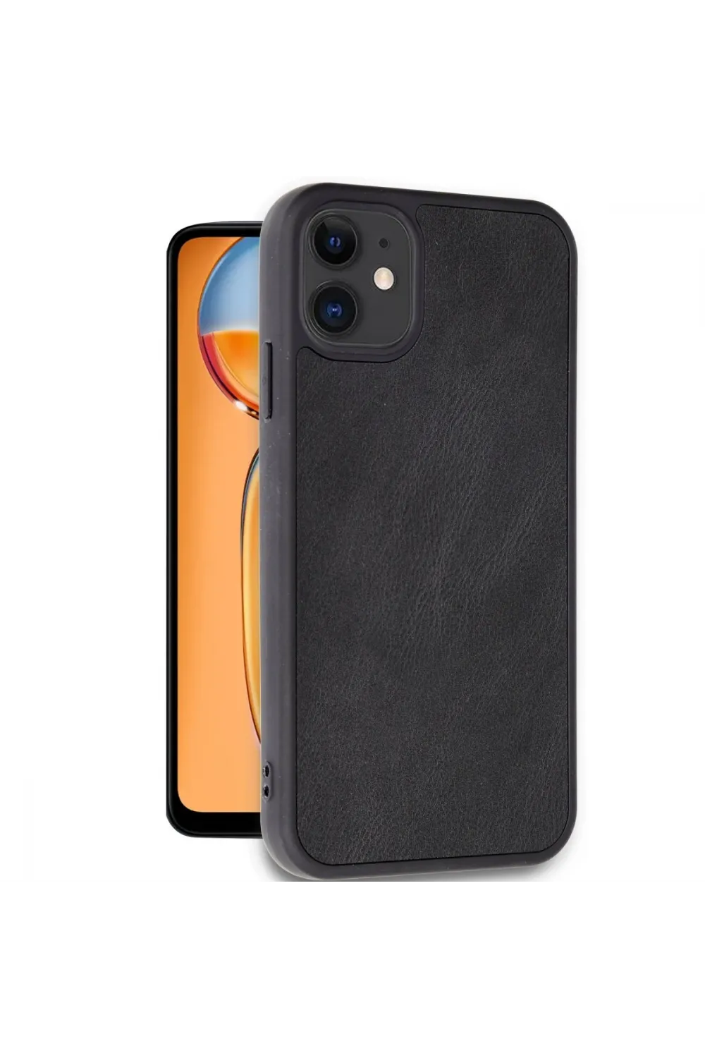 Apple İphone 11 Kılıf Aras Deri Kapak - Siyah