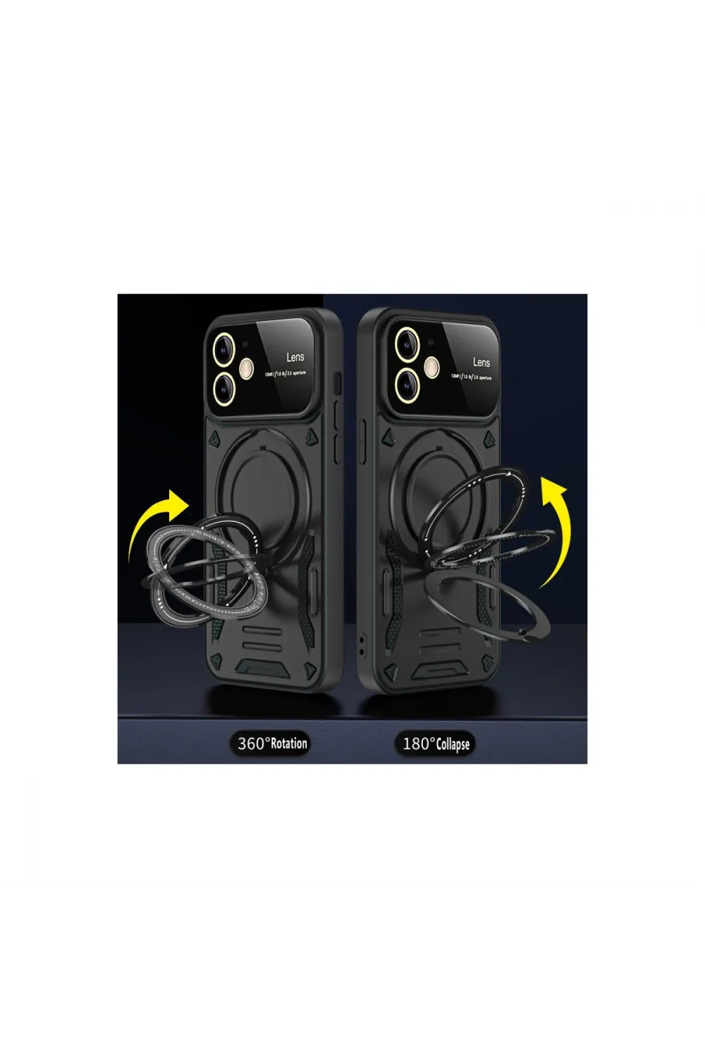 Apple İphone 11 Kılıf Joy Lens Standlı Kapak - Mor