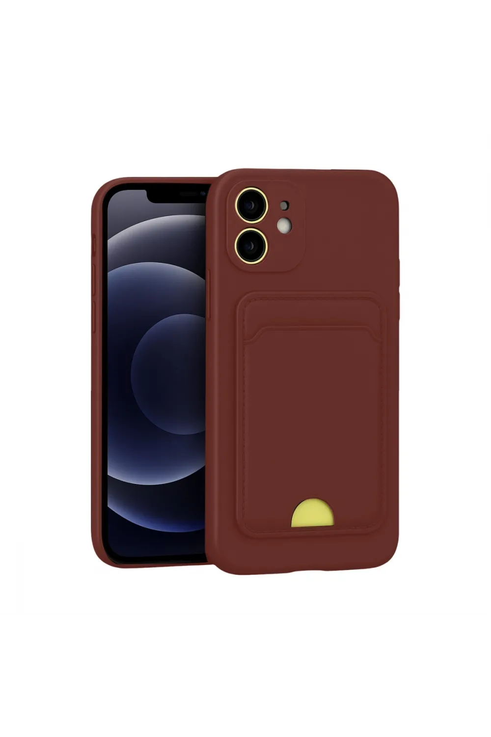 Apple İphone 11 Kılıf Kelvin Kartvizitli Silikon - Bordo