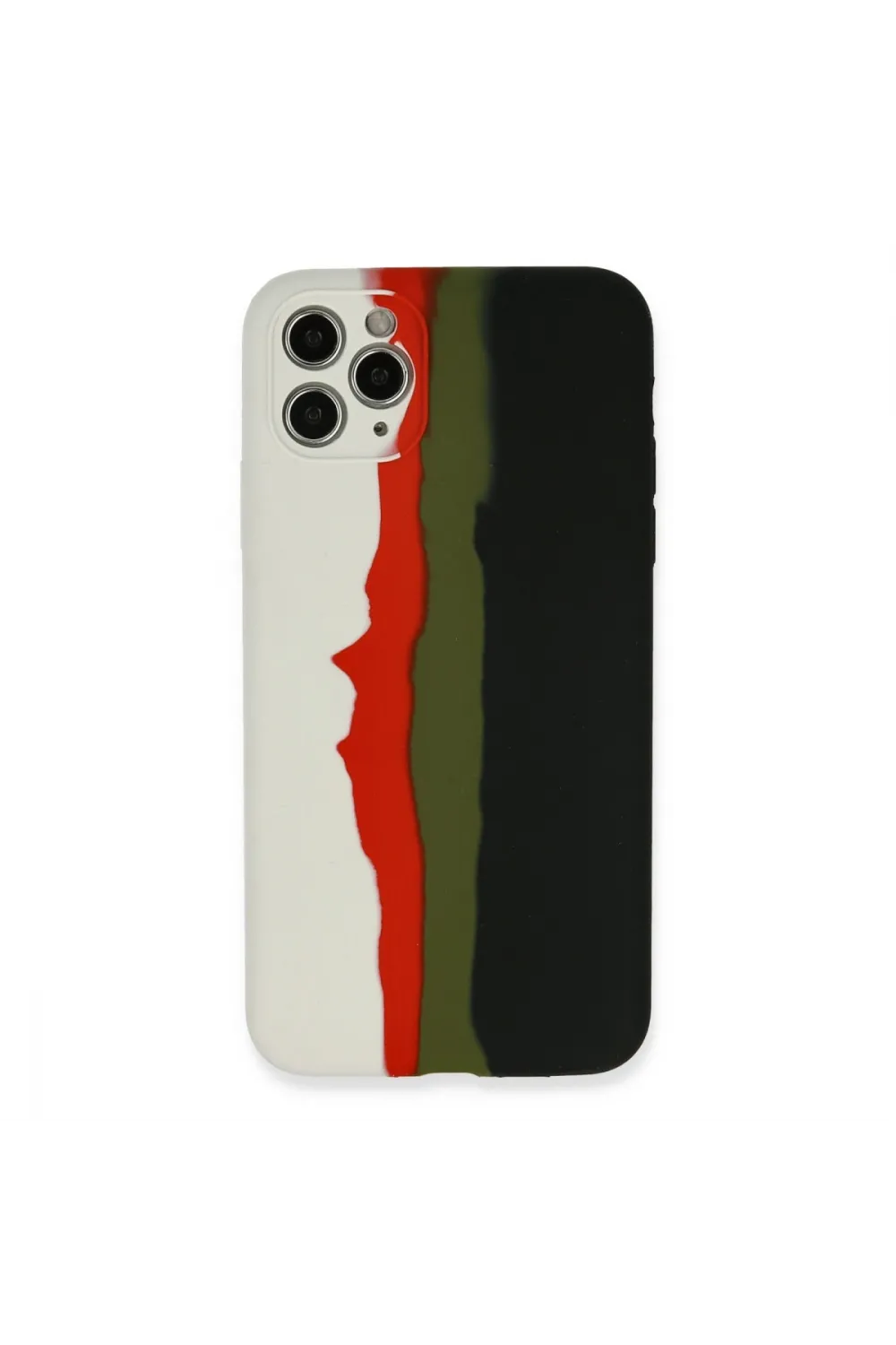 Apple İphone 11 Pro Kılıf Ebruli Lansman Silikon - Beyaz-siyah