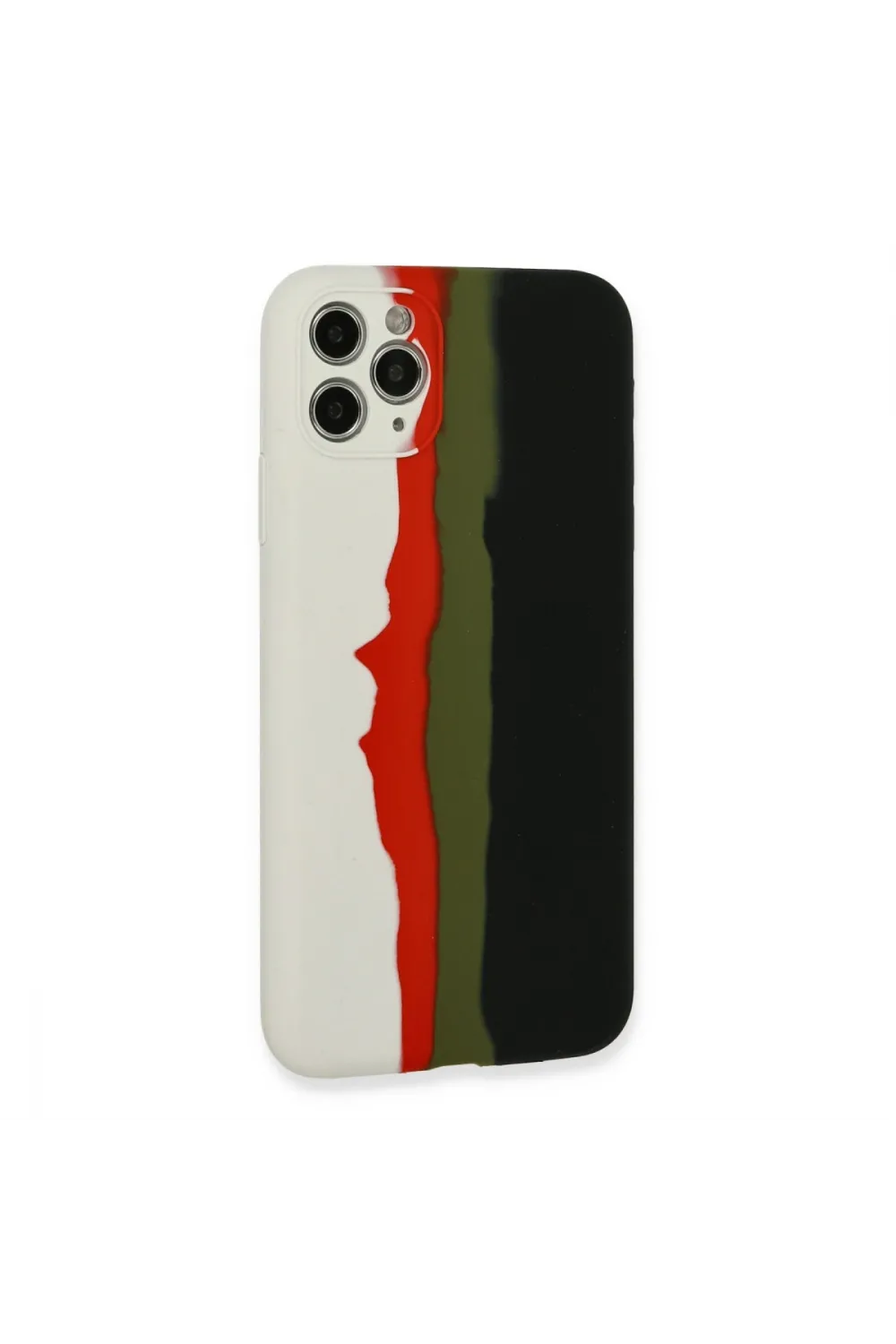 Apple İphone 11 Pro Kılıf Ebruli Lansman Silikon - Beyaz-siyah