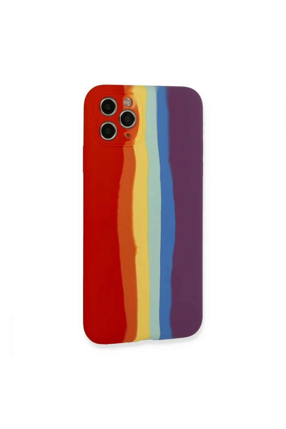 Apple İphone 11 Pro Kılıf Ebruli Lansman Silikon - Kırmızı-mor