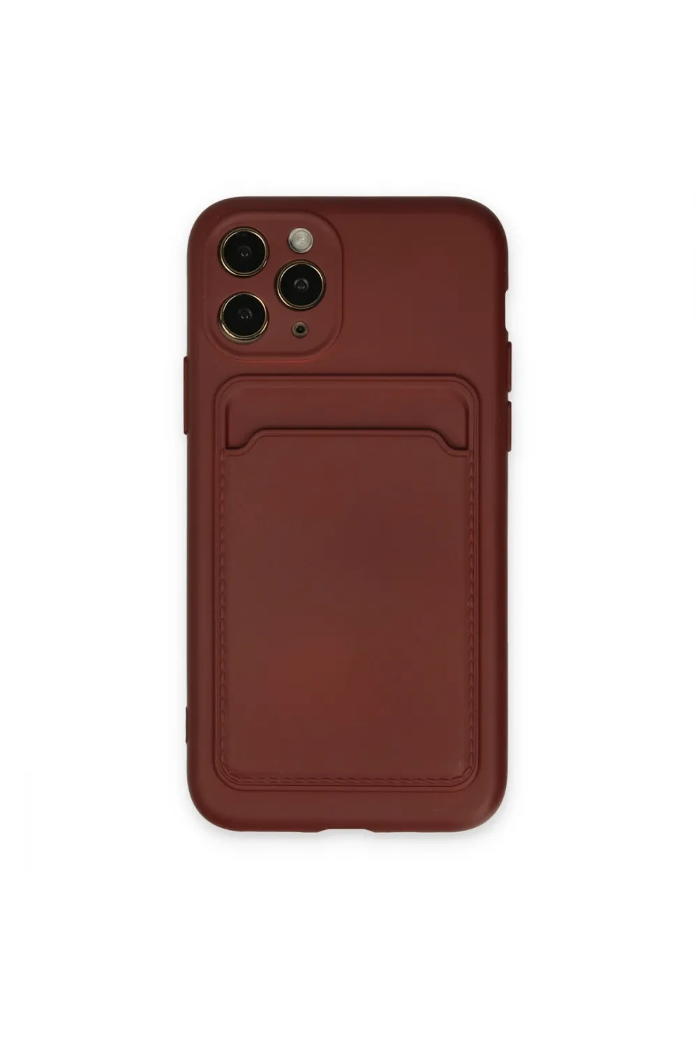 Apple İphone 11 Pro Kılıf Kelvin Kartvizitli Silikon - Bordo